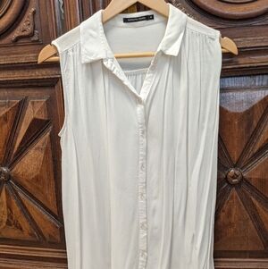 Sleeveless White Blouse